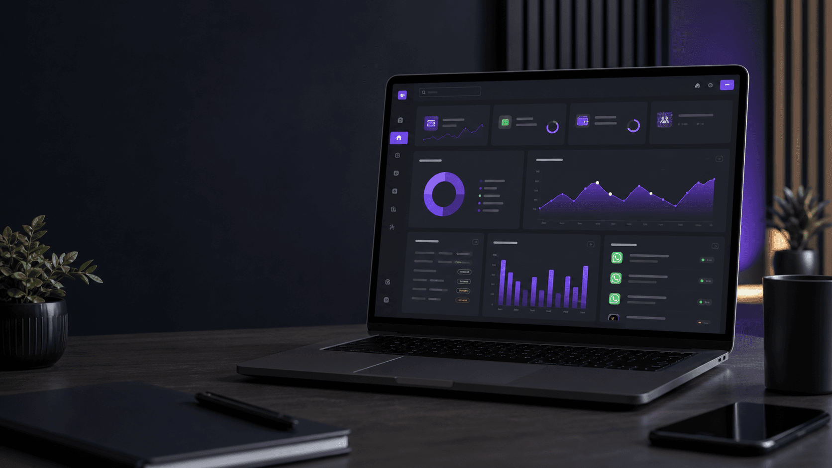 Dashboard financeiro em um notebook para gerenciar operações de crédito